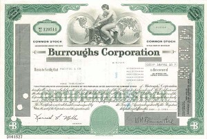 Burroughs Corporation - Stock Certificate